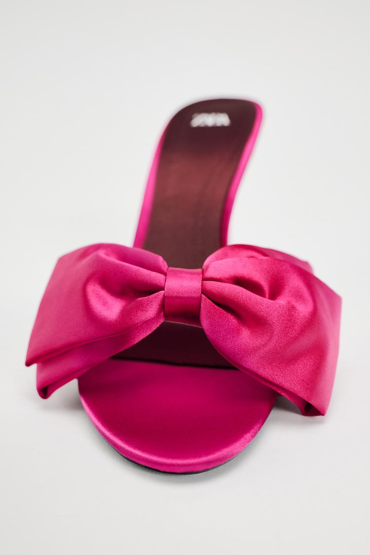 ZARA Heeled Sandals with Bow