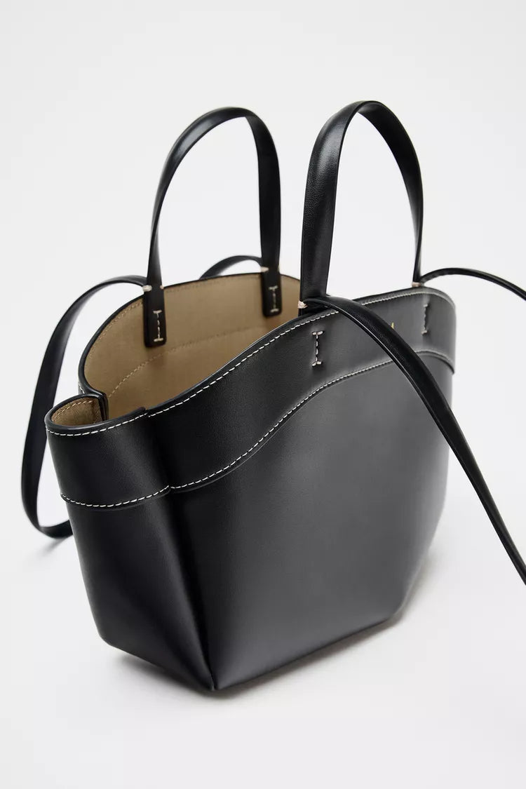 ZARA Structured Tote Bag Black(small)