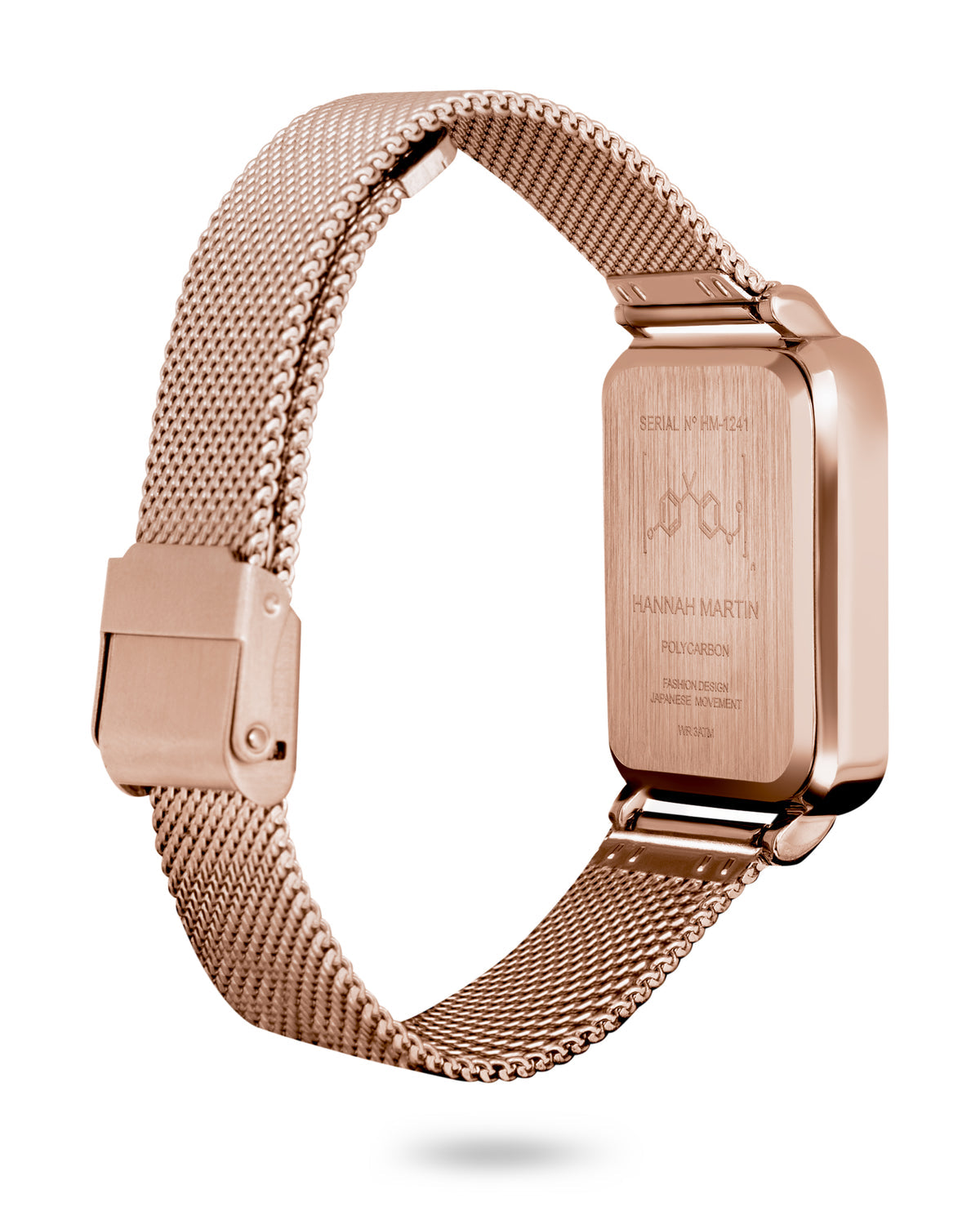 Hannah Martin Luxury Rectangular Watch – Rose Gold & White Dial (with Bangle)