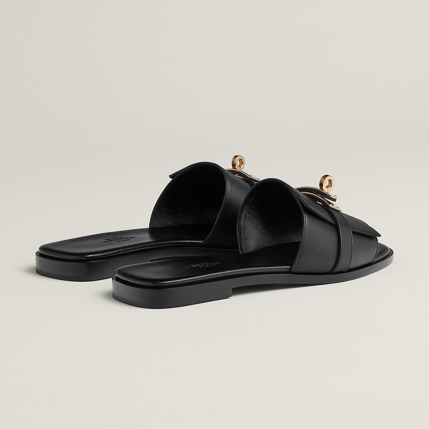Giulia Slide Sandals – Silver Hardware Detail
