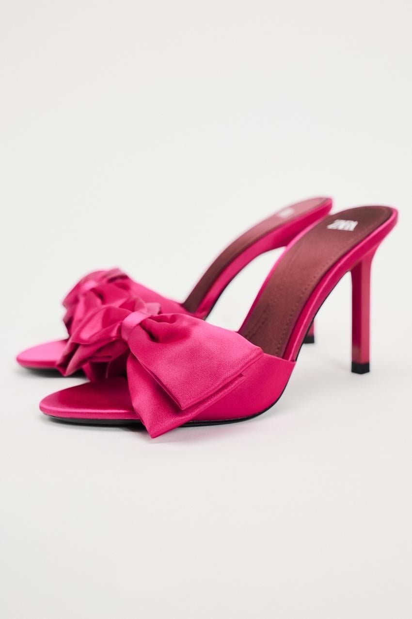 ZARA Heeled Sandals with Bow