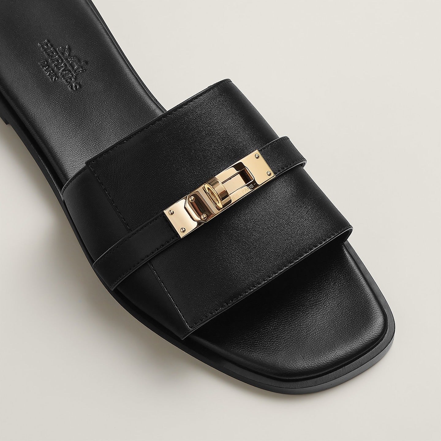 Giulia Slide Sandals – Silver Hardware Detail