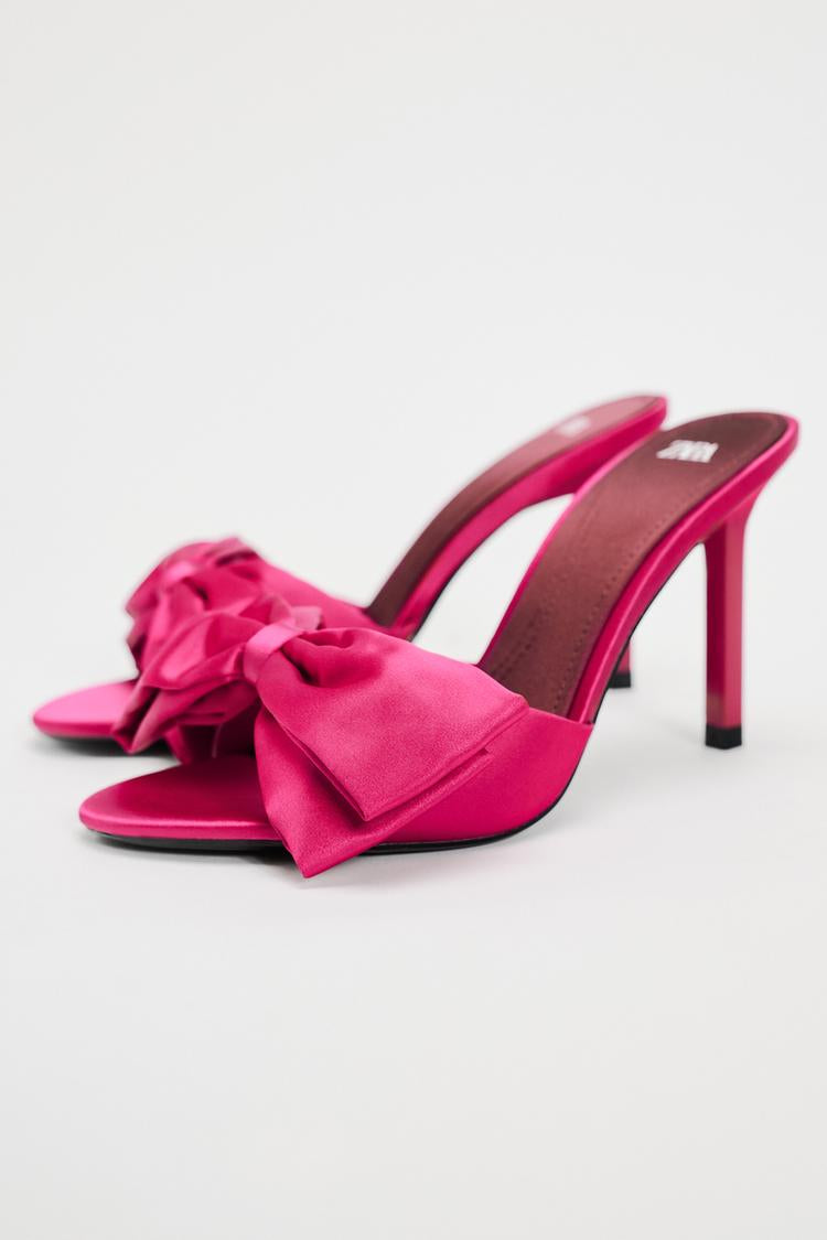 ZARA Heeled Sandals with Bow