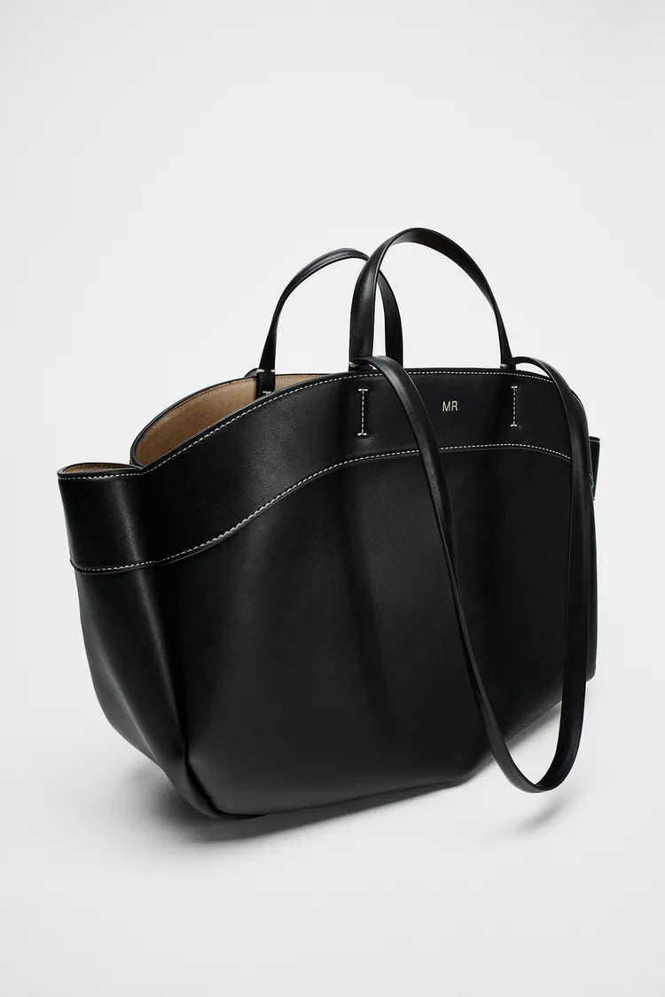 ZARA Structured Tote Bag Black(small)