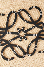 Anagram Basket Bag – Medium (Iraca Palm & Calfskin)