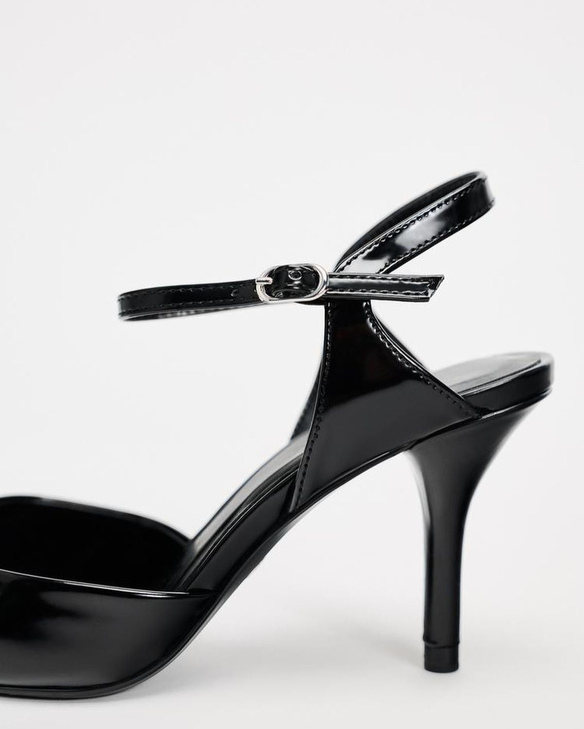 ZA RA Black Heeled Slingback Pumps – Ankle Strap | 3.1”