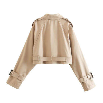ZARA Oversized Cropped Trench Topcoat – Beige