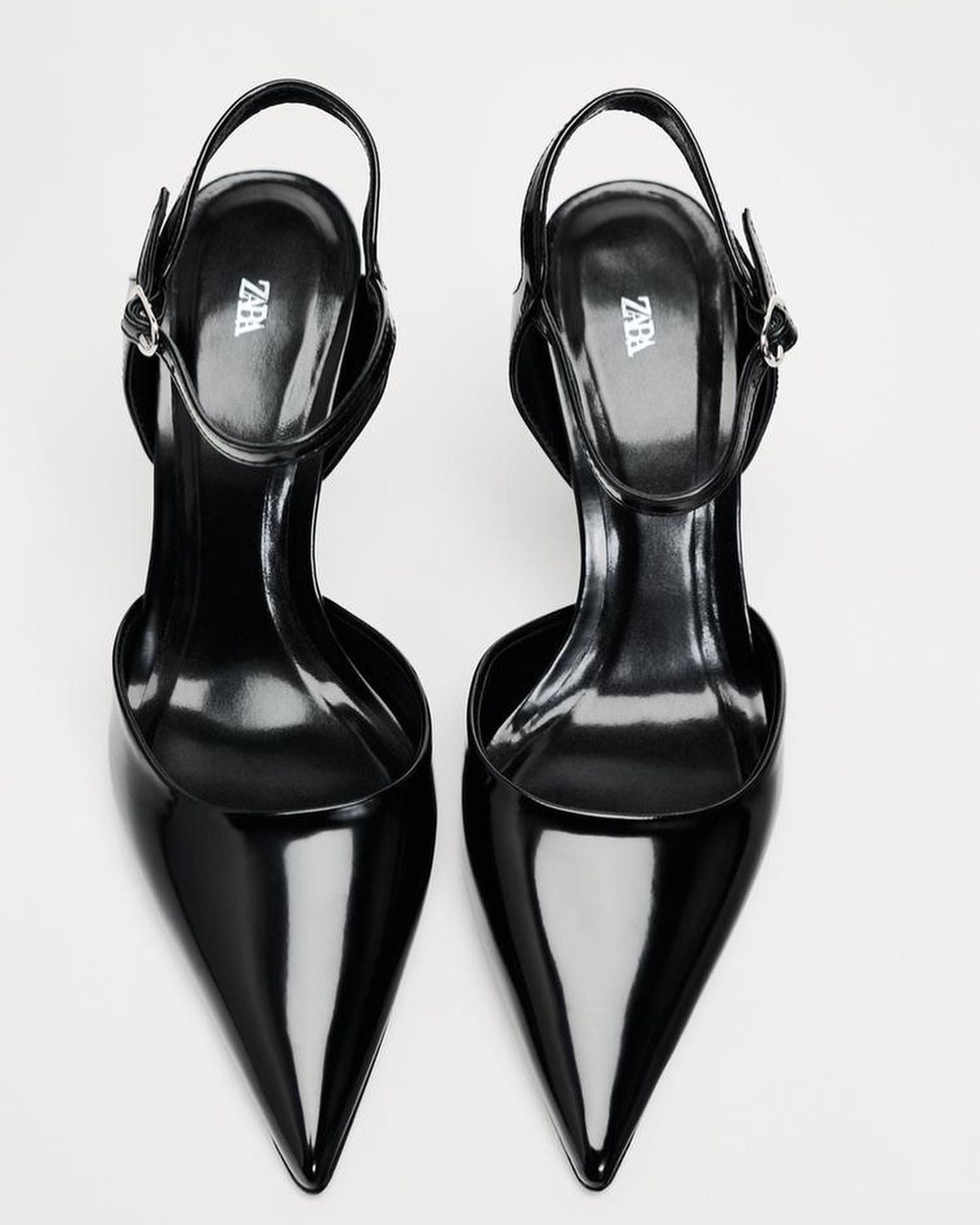 ZA RA Black Heeled Slingback Pumps – Ankle Strap | 3.1”