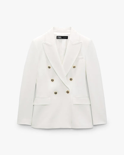 Zara Ivory Luxe Blazer