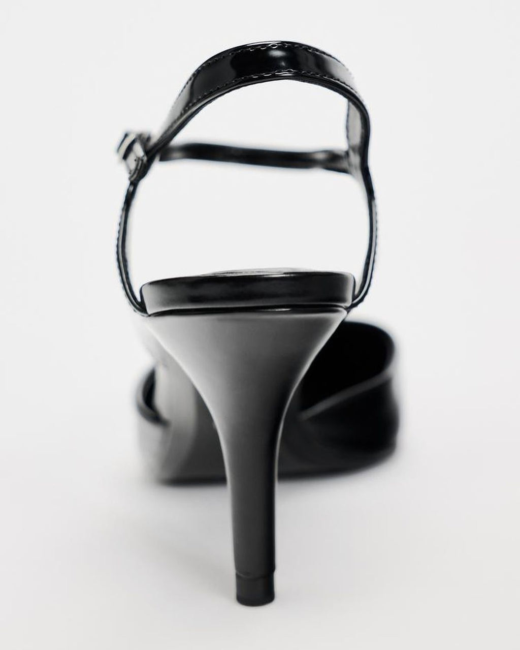 ZA RA Black Heeled Slingback Pumps – Ankle Strap | 3.1”