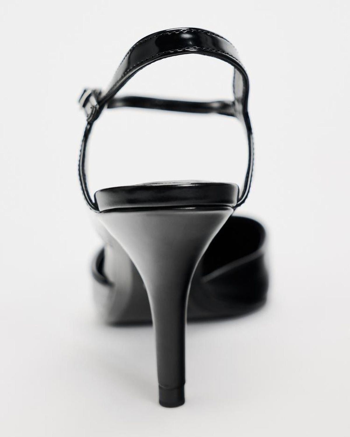 ZA RA Black Heeled Slingback Pumps – Ankle Strap | 3.1”