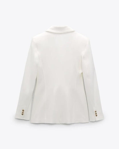 Zara Ivory Luxe Blazer