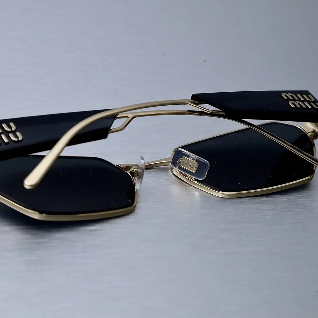 MIU MIU MU Sunglasses – Black & Gold