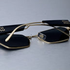 MIU MIU MU Sunglasses – Black & Gold