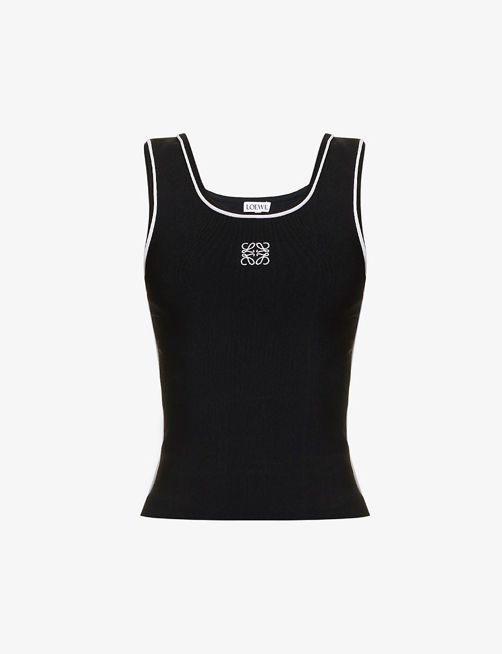 Contrast-Edge Tank Top – Black & White