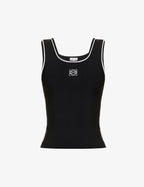 Contrast-Edge Tank Top – Black & White