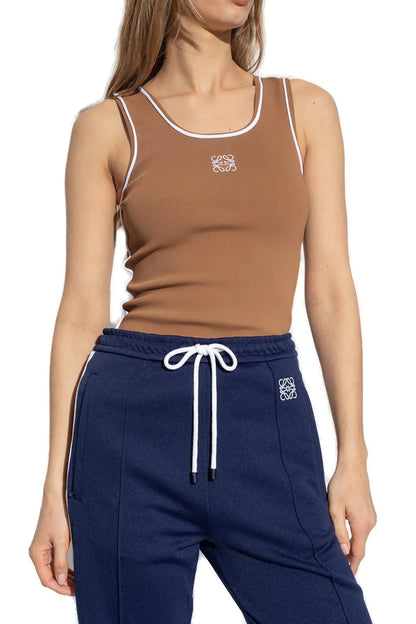 Loewe Contrast-Edge Tank Top – Brown & White