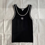 Contrast-Edge Tank Top – Black & White