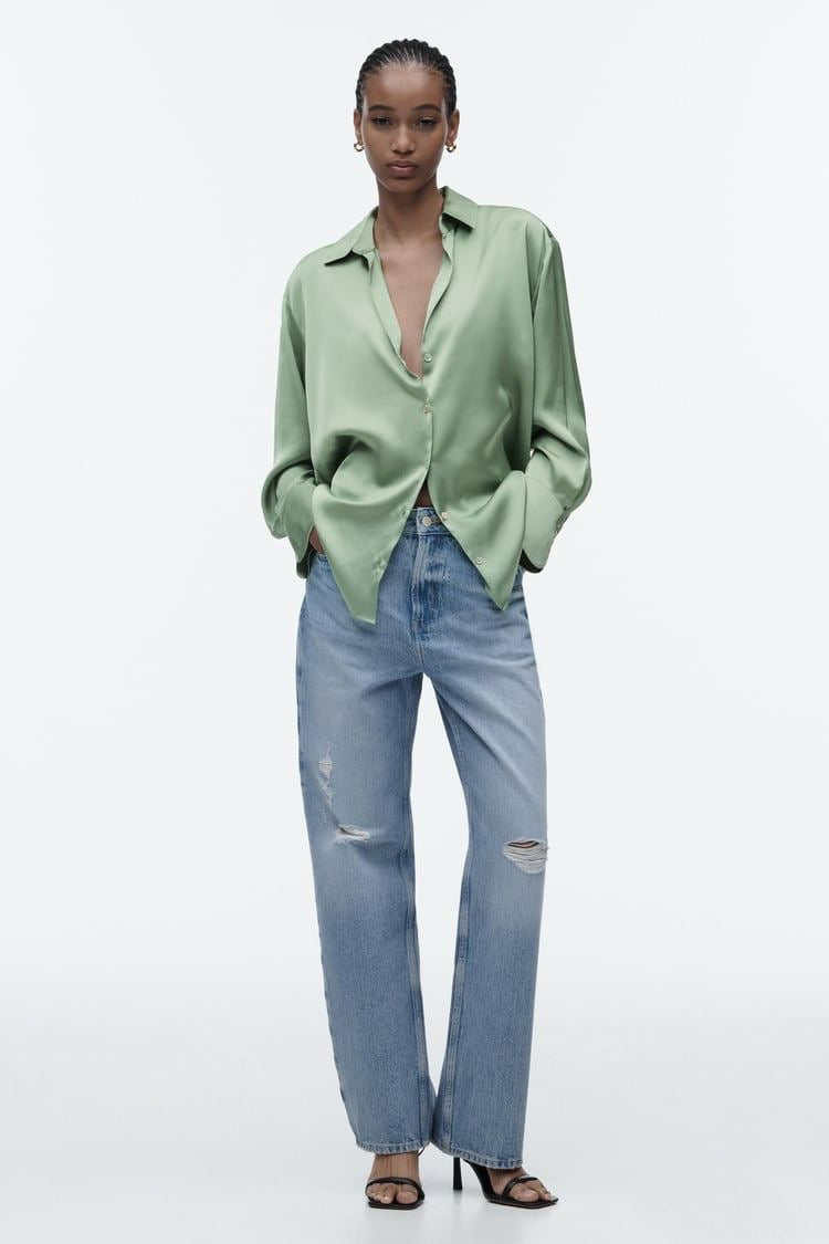Satin Flowy Shirt – Luxe Lightwear