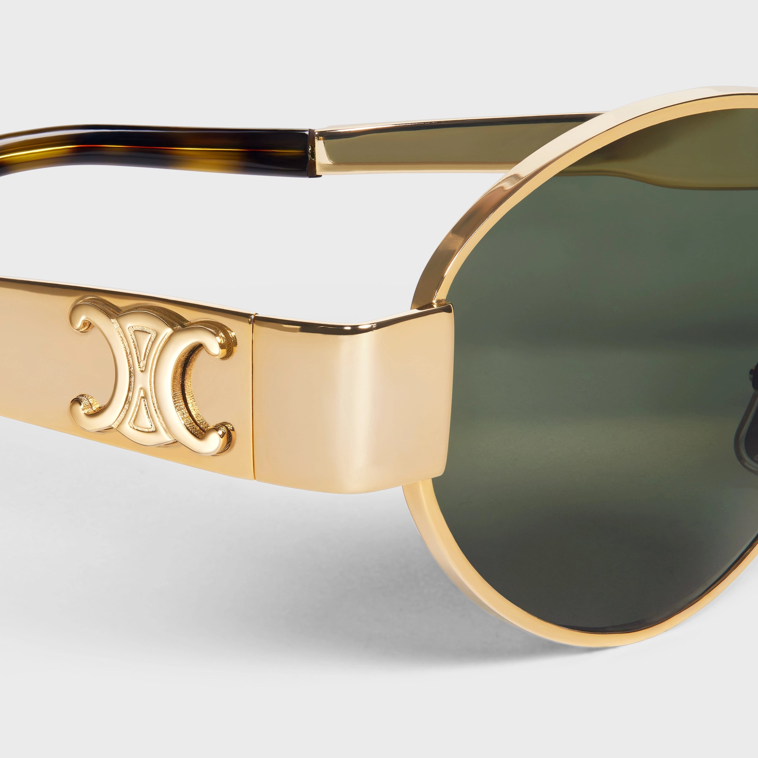 Celine Oval Frame Sunglasses – Gold & Tortoise Shell Acetate
