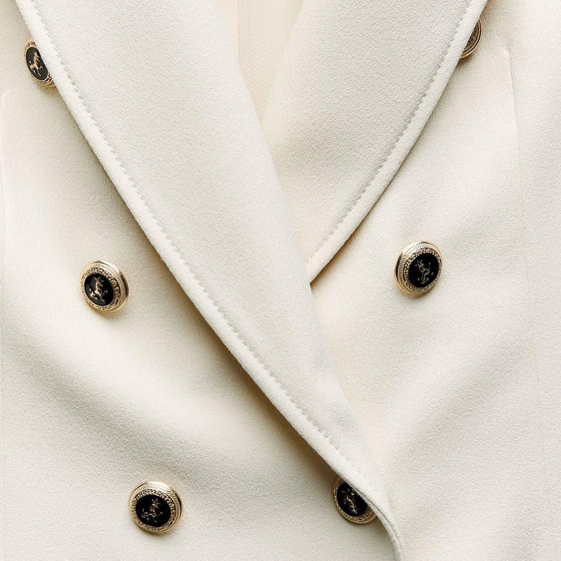 Zara Ivory Luxe Blazer