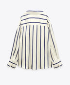 ZA RÁ Striped Silk Shirt
