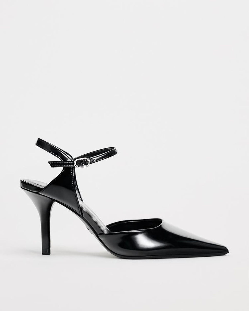 ZA RA Black Heeled Slingback Pumps – Ankle Strap | 3.1”