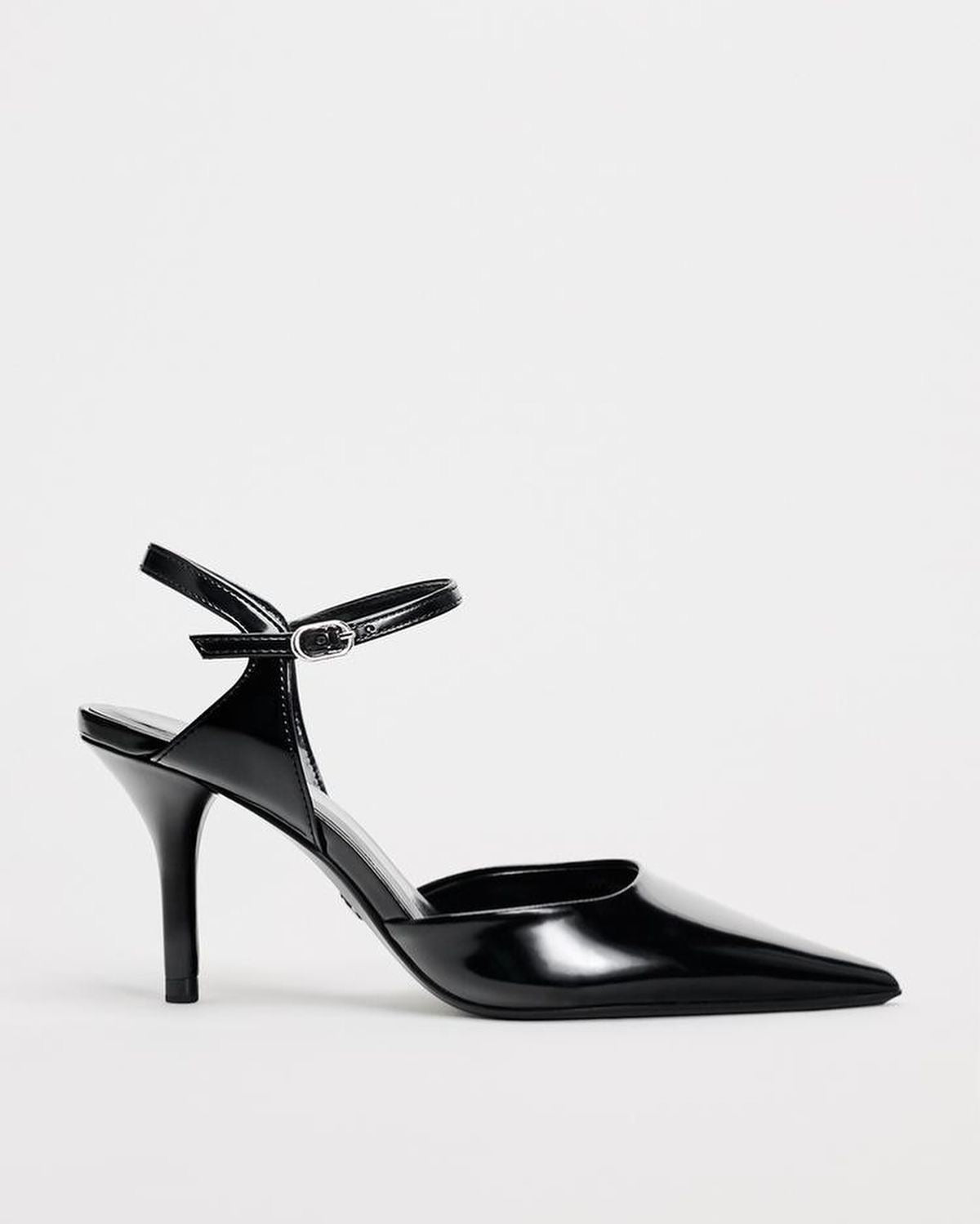 ZA RA Black Heeled Slingback Pumps – Ankle Strap | 3.1”