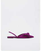 ZA RÁ Fuchsia Slingback Flats – Bow Detail