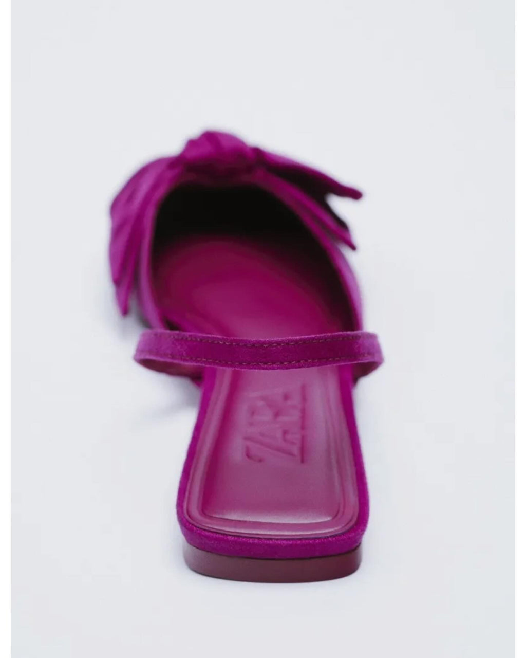 ZA RÁ Fuchsia Slingback Flats – Bow Detail