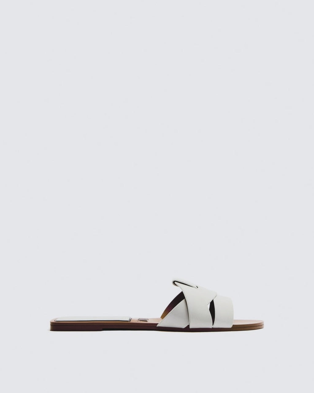 White Crossed Leather Flat Sandals – Summer Edit