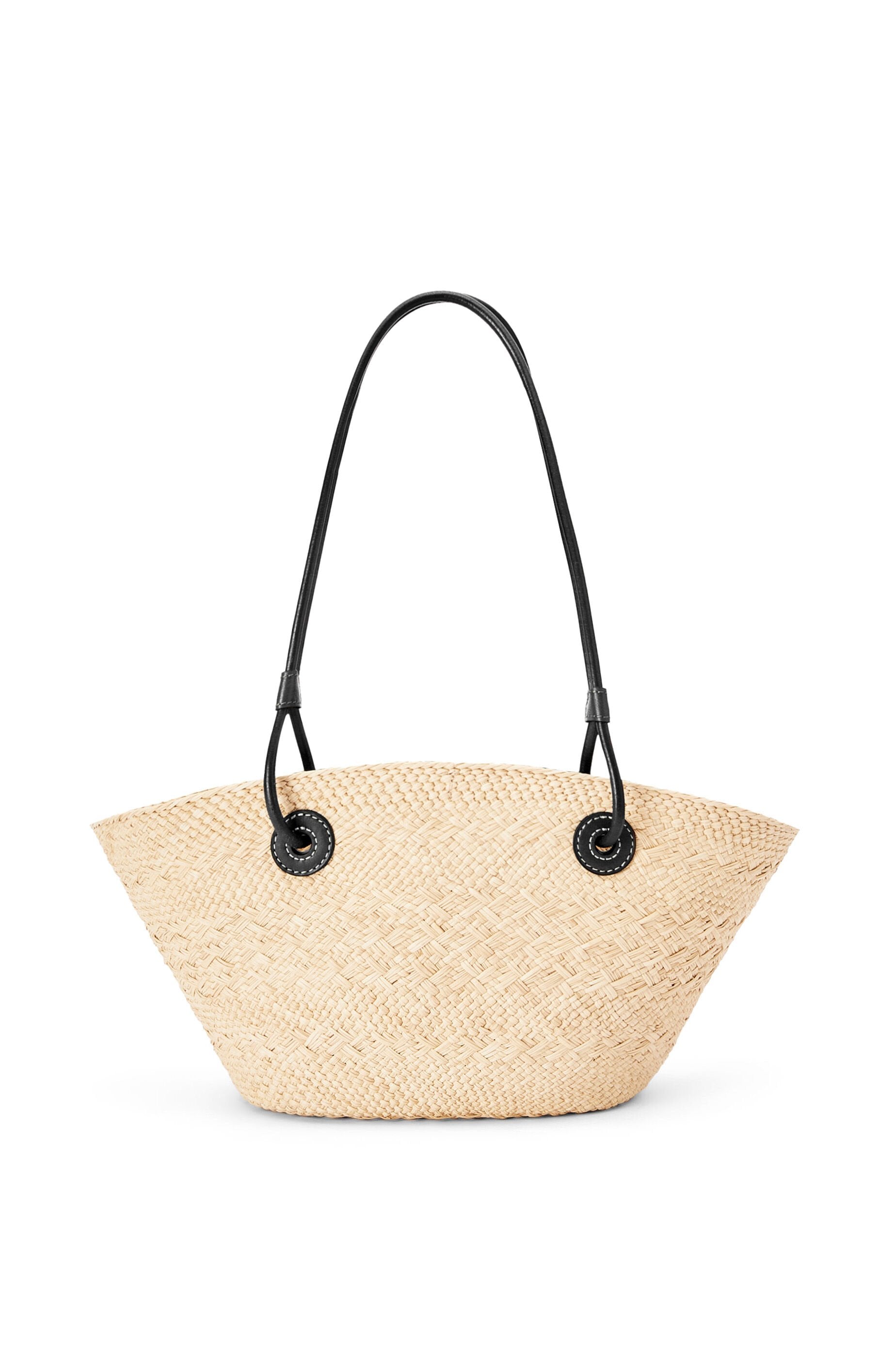 Anagram Basket Bag – Medium (Iraca Palm & Calfskin)