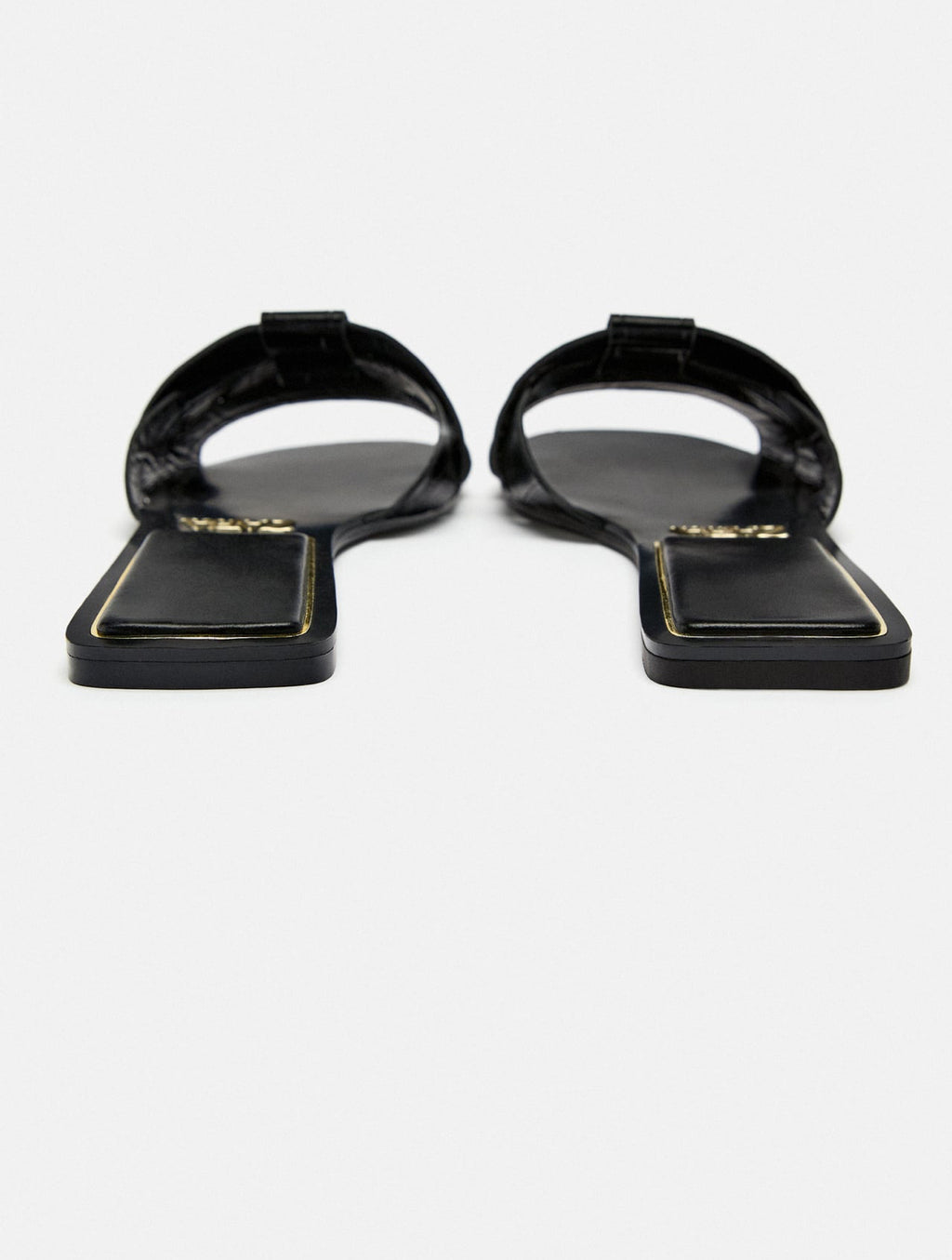 Black Crossed Leather Flat Sandals – Minimal Luxe