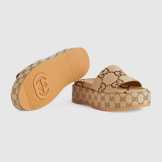 Gucci Platform Slide Sandals – Maxi GG Monogram