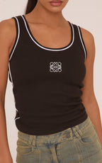 Contrast-Edge Tank Top – Black & White