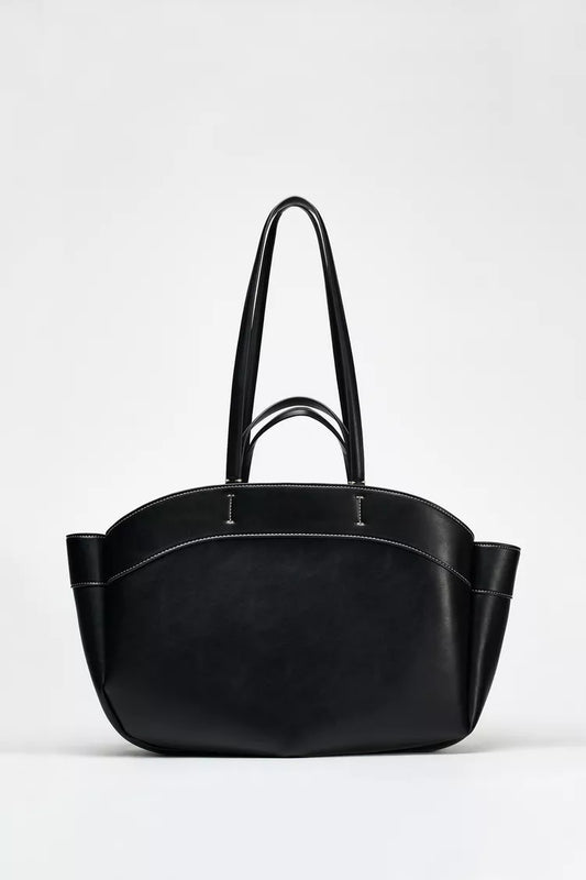 ZARA Structured Tote Bag Black(small)