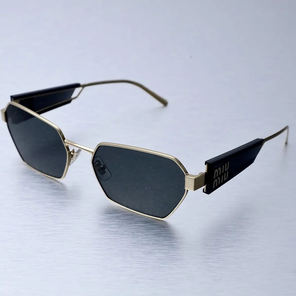 MIU MIU MU Sunglasses – Black & Gold