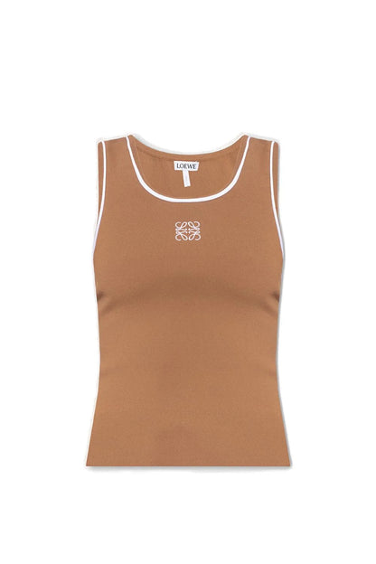 Loewe Contrast-Edge Tank Top – Brown & White