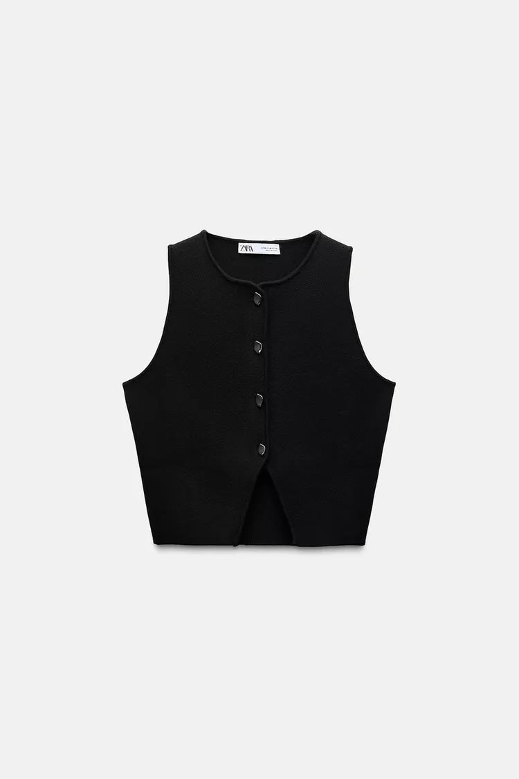 ZA RÁ Knit Crop Top – Sleeveless Essential