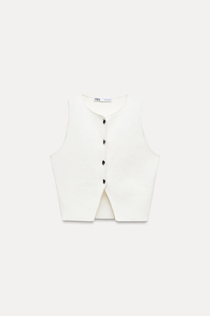ZARA Knit Crop Top – Sleeveless Essential