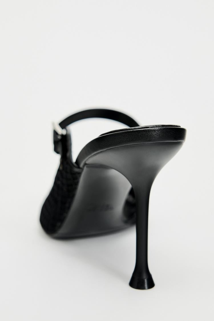 Sleek Mesh Pointed Heels – Noir Edition