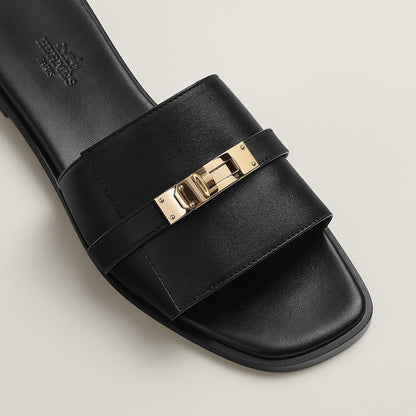 Giulia Slide Sandals – Silver Hardware Detail