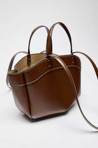 ZA RÁ Structured Tote Bag Brown(small)