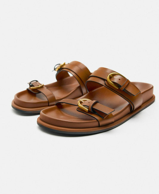 ZARA Buckled Flat Sandals