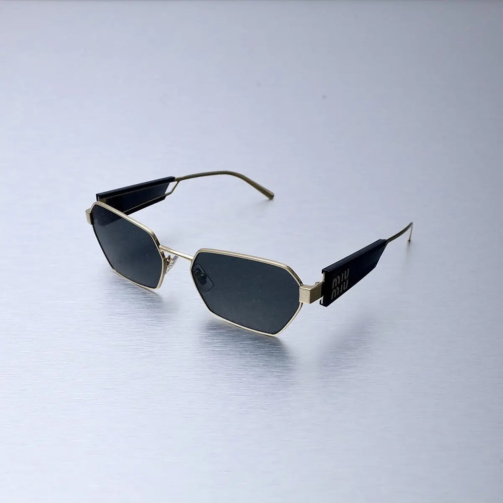 MIU MIU MU Sunglasses – Black & Gold