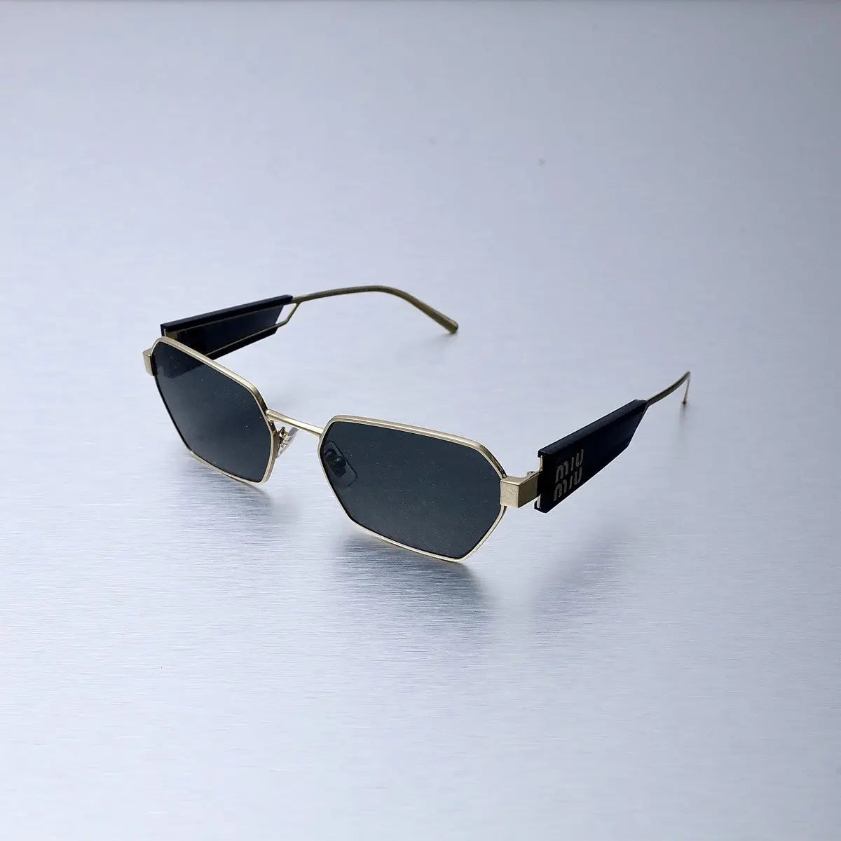 MIU MIU MU Sunglasses – Black & Gold