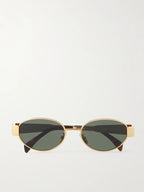 Celine Oval Frame Sunglasses – Gold & Tortoise Shell Acetate