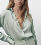 Satin Flowy Shirt – Luxe Lightwear