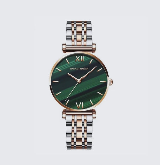 Hannah Martin Square Watch – Luxury - Belton (Emerald)(with Bracelet)