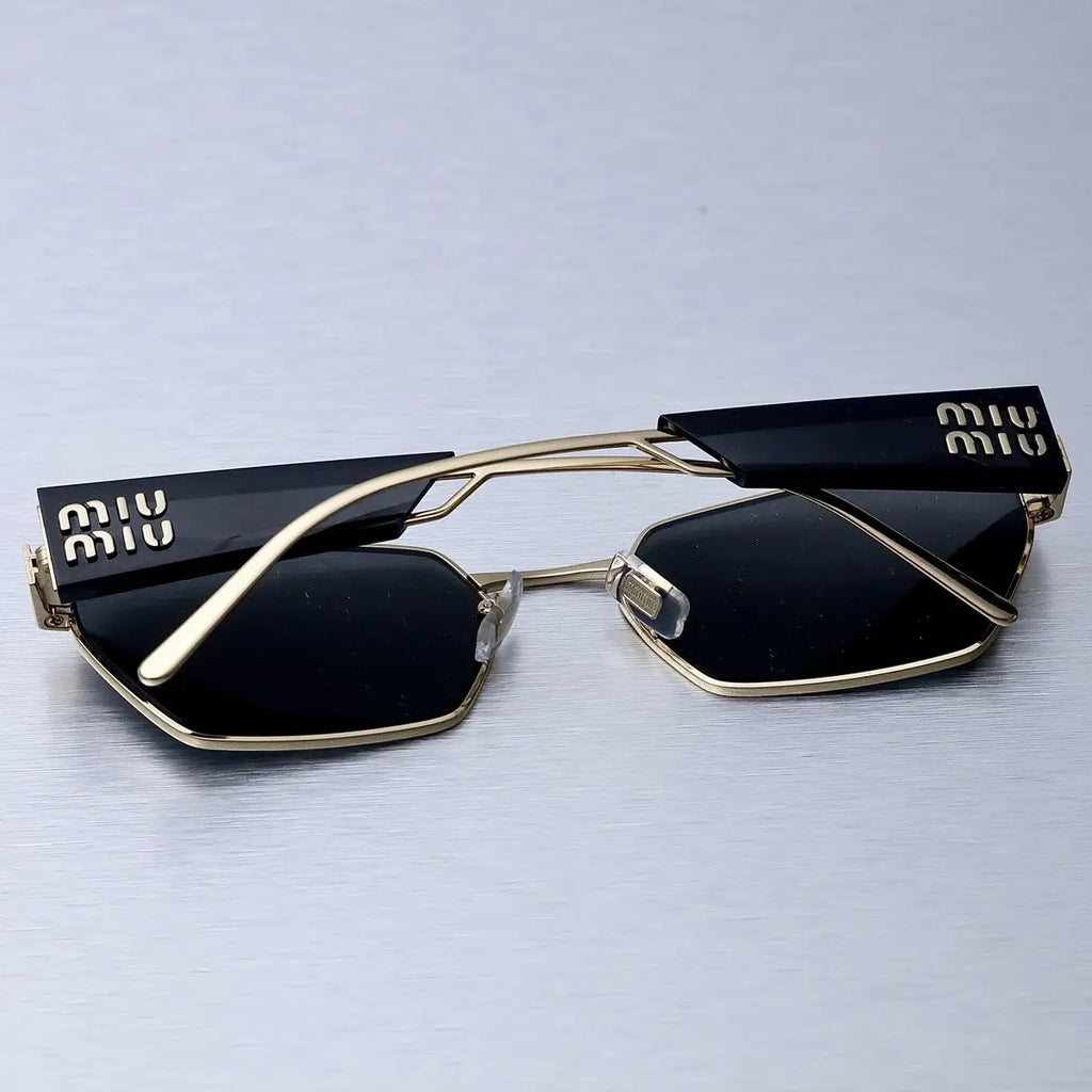 MIU MIU MU Sunglasses – Black & Gold